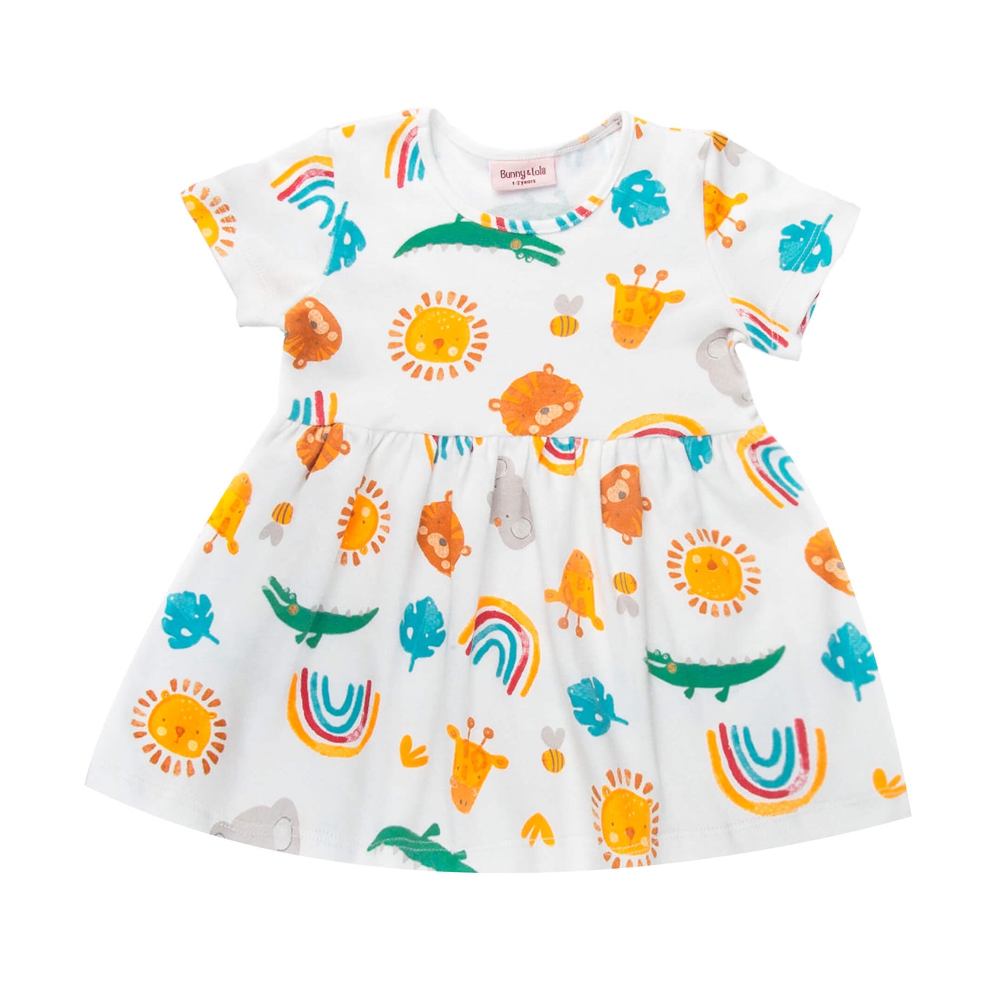 Printed - Short Sleeve Dress