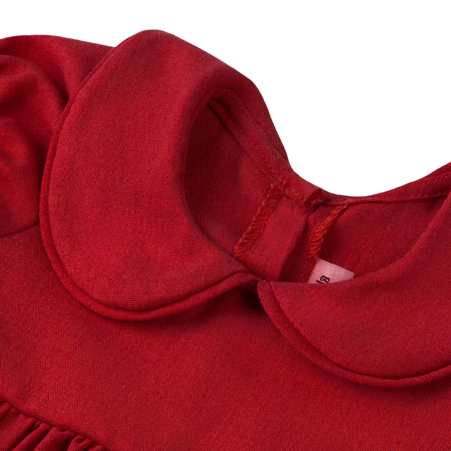 Puffed Sleeve Baby Dress - Red