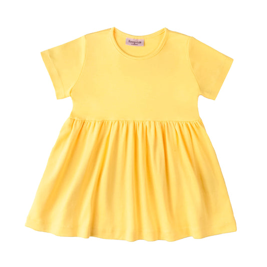 Yellow - Short Sleeve Dress
